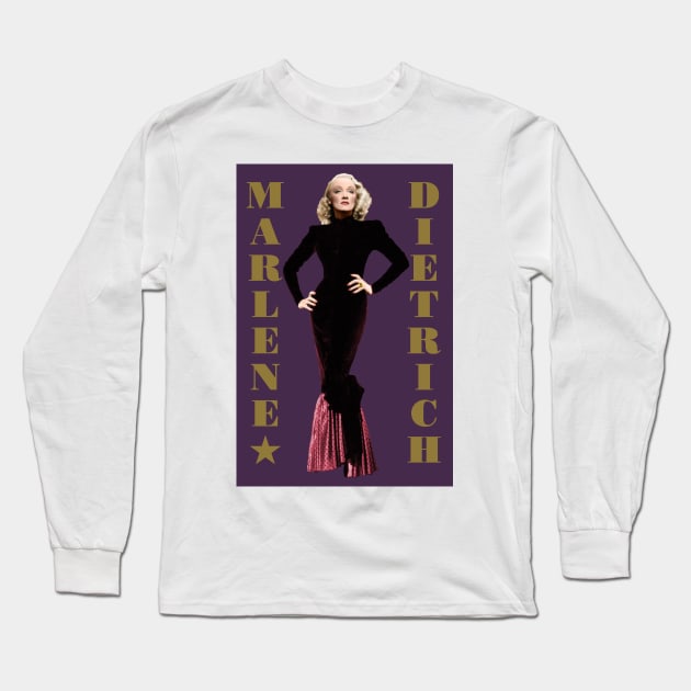 Marlene Dietrich Long Sleeve T-Shirt by PLAYDIGITAL2020